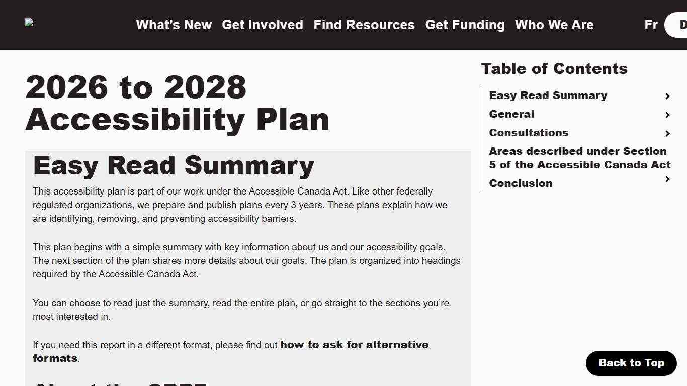 2026 to 2028 Accessibility Plan – Canadian Race Relations Foundation